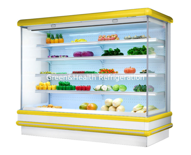 6.5ft Wide Compressor Outside Multideck Display Refrigerator With Blue LED Lighting