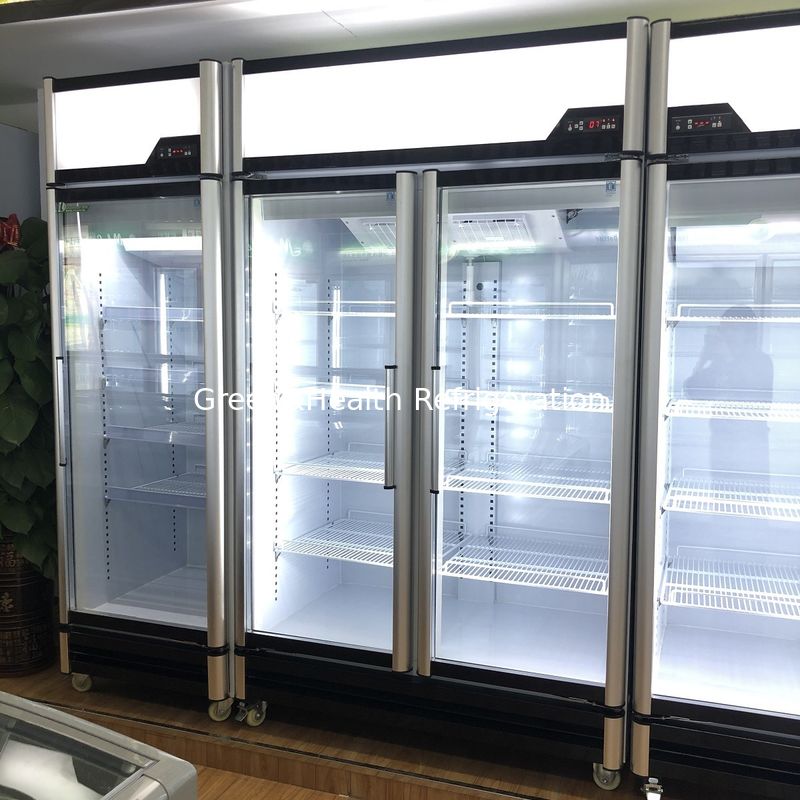Commercial Glass Display Refrigerator Multi - Climate Type For Ice Cream