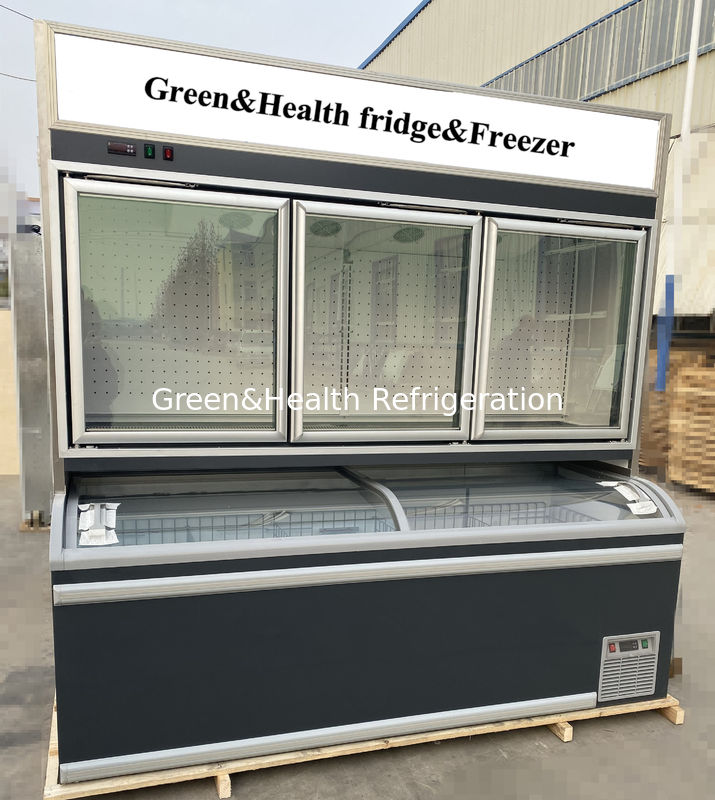 900L Black Commercial Display Freezer Combination Refrigerator With Frost Free