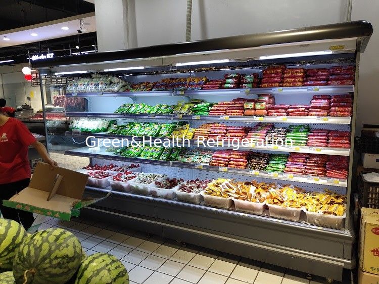 Shop Refrigerated Display Cabinet Multideck Open Chiller With Night Curtain