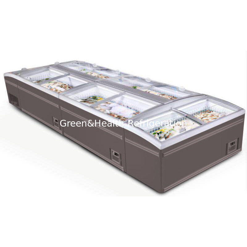 Commercial Chest Island Freezer with Sliding Glass Doors and Auto Defrost Featuring Danfoss Compressor