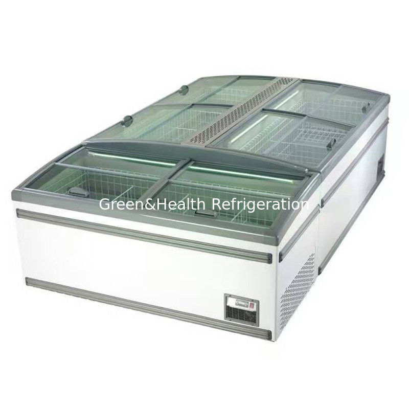 Commercial Chest Island Freezer with Sliding Glass Doors and Auto Defrost Featuring Danfoss Compressor