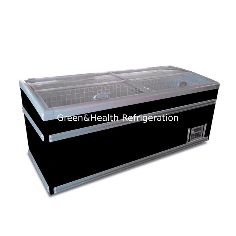 Commercial Chest Island Freezer with Sliding Glass Doors and Auto Defrost Featuring Danfoss Compressor