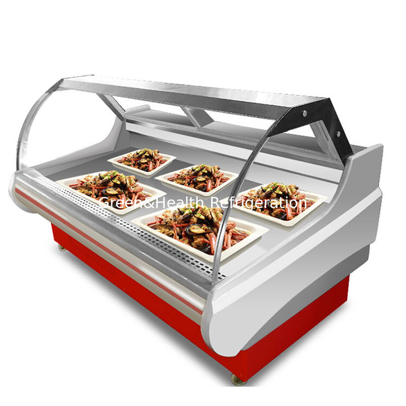 Front Open Door Meat Display Cabinet Supermarket Deli Case Air Cooling