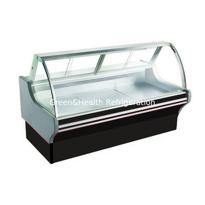 Supermarket Food Meat Display Cooler With Front Fix Open Glass Dynamic Cooling