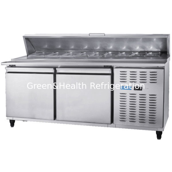 Stainless Steel Commercial Kitchen Worktable Pizza Salad Freezer Table Refrigerator For Industrial Hotel / Restaurant