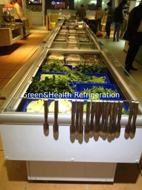 Commercial Open Type Deli Display Refrigerator Self Service Counter White Color
