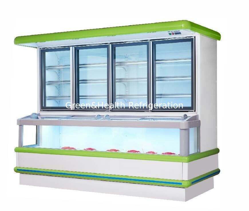 Double - Temperature Supermarket Display Refrigerator Vertical Combined Freezer