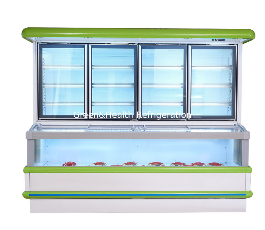 Commercial Combined Cooler Freezer with Auto Defrost Danfoss Compressor and LED Lighting for Restaurant Vegetable Display