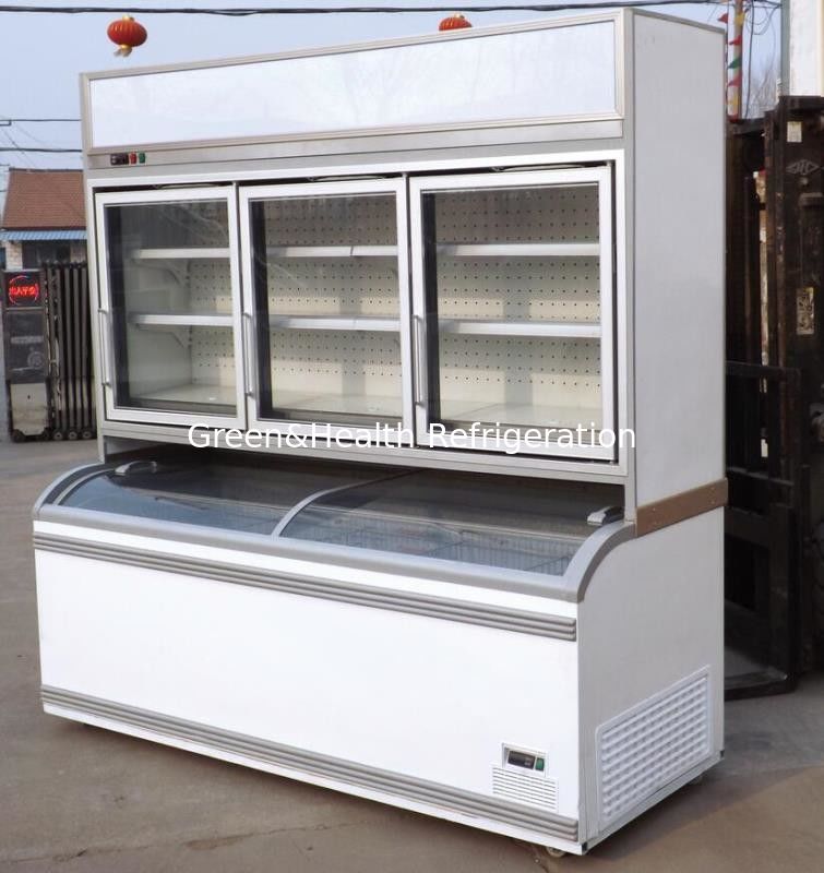 Commercial Combined Cooler Freezer with Auto Defrost Danfoss Compressor and LED Lighting for Restaurant Vegetable Display