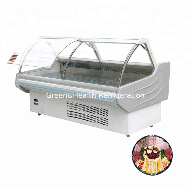 60hz Deli Display Refrigerator Curved Bakery Glass Meat Frozen Food Display Showcase