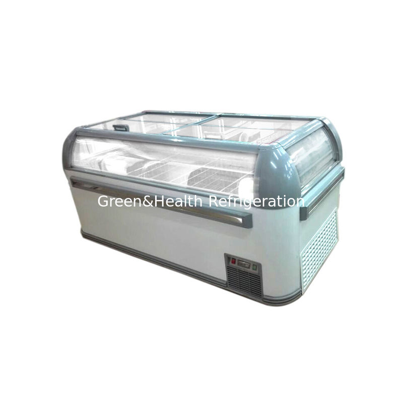 Large Display Area Combine Island Deep Chest Freezer For Shopping Mall