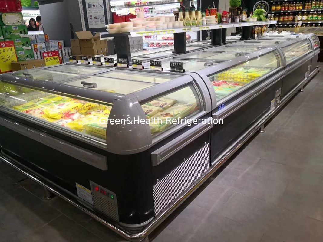 Black Color Commercial Display Freezer For Seafood Adjustable Racks