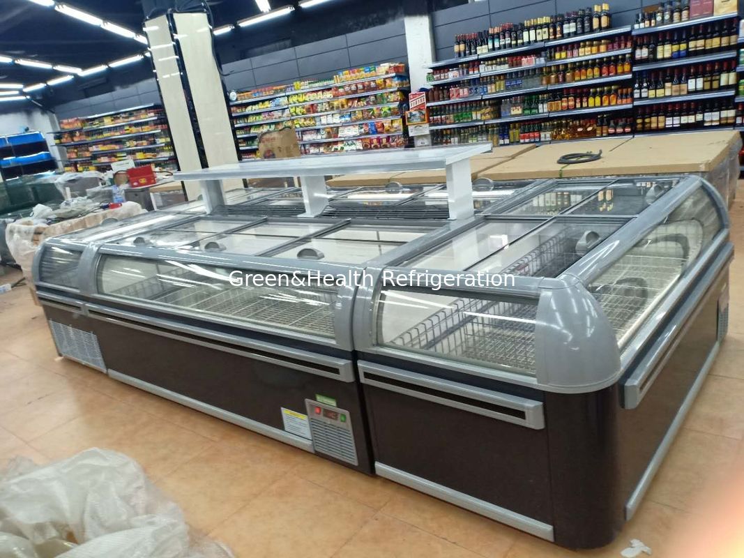Black Color Commercial Display Freezer For Seafood Adjustable Racks