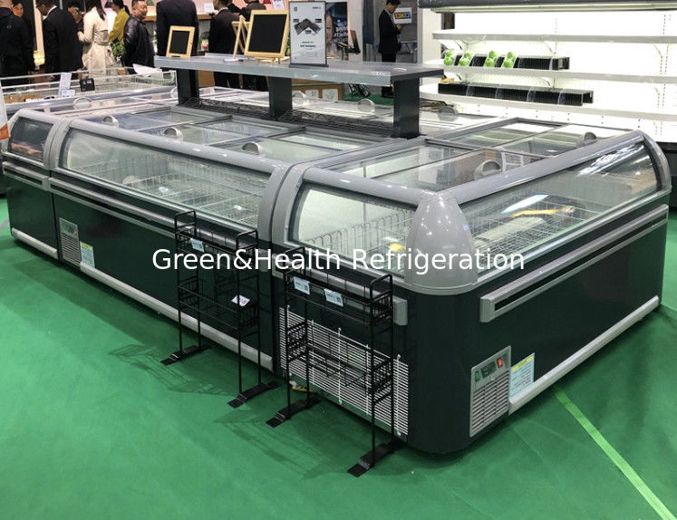 1.9m Commercial Island Display Freezer with LED Light and R404a Refrigerant 2100x890x890mm Chest Freezer