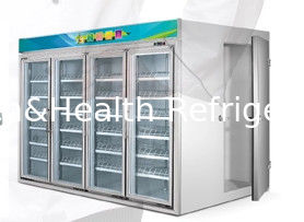 Glass Door Back Load Cold Storage Room Chiller For Benverge Fan Cooling
