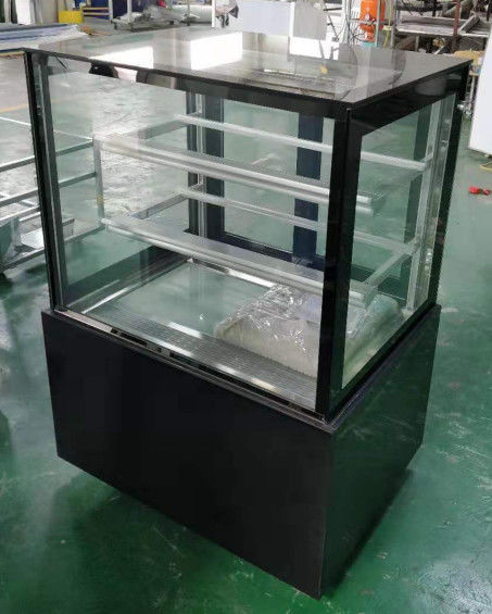 Black Color Right Angle Good Quality Compressor Dessert Display Cooler For Cake Bread Ice Cream Showcase