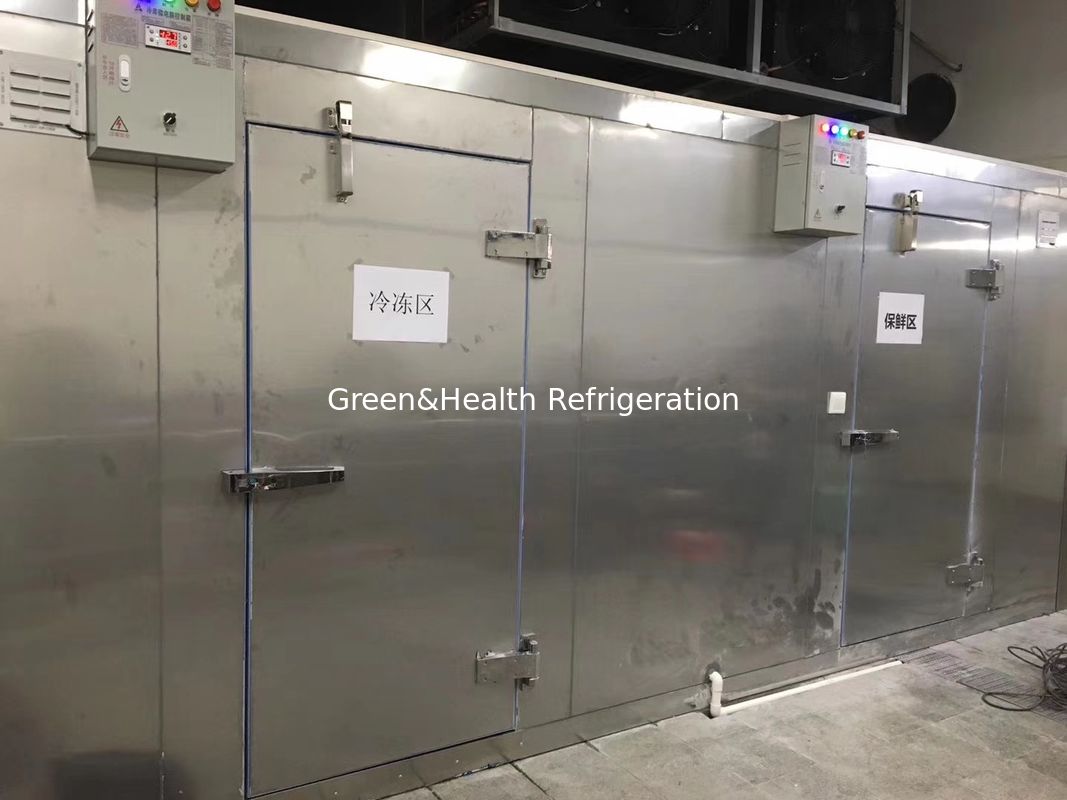 Air Cooling 2-8 Degree PU Panel Stainess Steel Cold Room Chiller For Food Storage