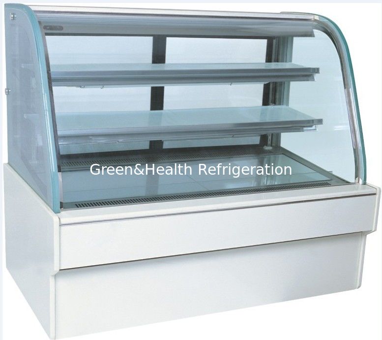 Big Capacity Cake Display Freezer Toughened Glass Wooden Frame 920W