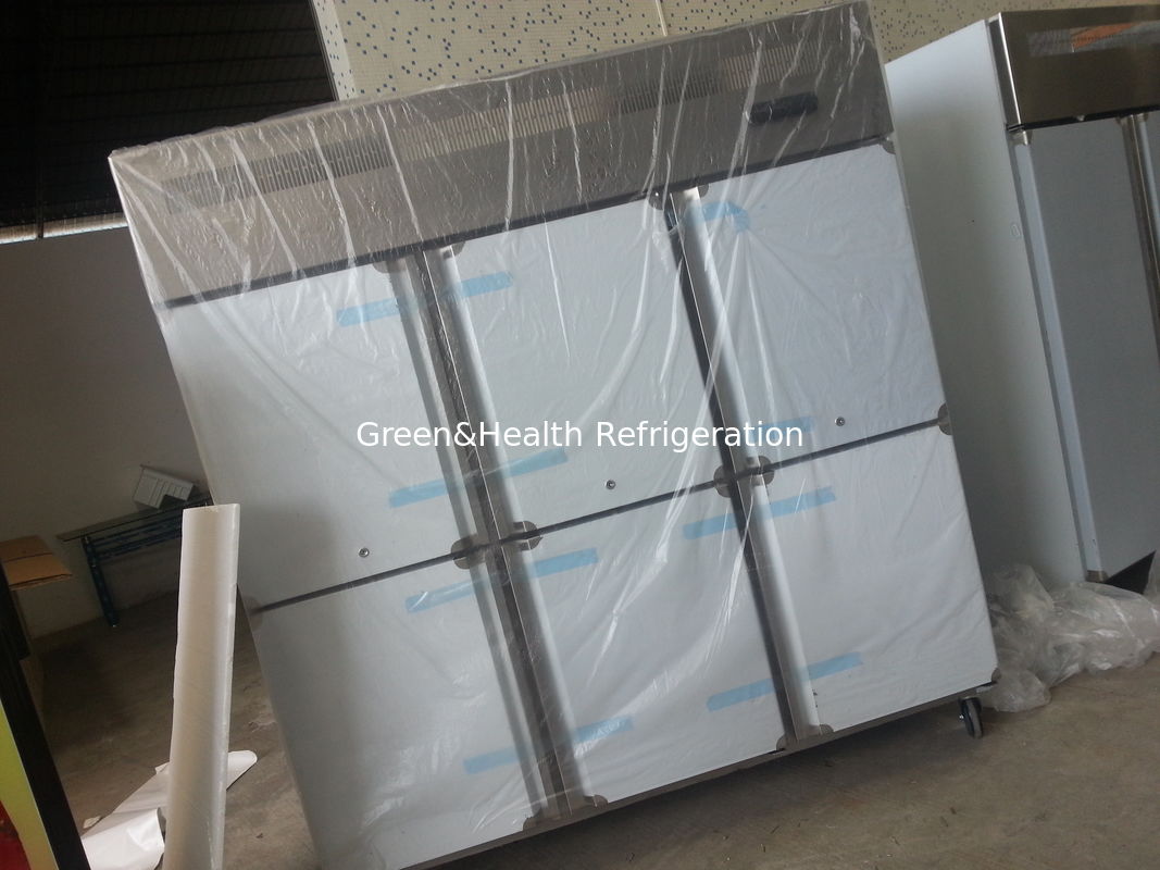 Stainless Steel Commercial Upright Freezers 6 Doors For Restaurant Factory