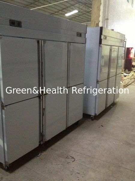 Stainless Steel Commercial Upright Freezers 6 Doors For Restaurant Factory