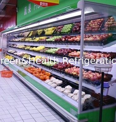 Energy Saving Multideck Open Chiller , Grocery Fruit and Vegetable Display Showcase