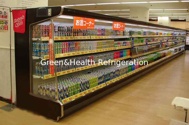 Supermarket Multi-desk Open Chiller / Reach-in Beverage Cooler 2℃ - 10℃