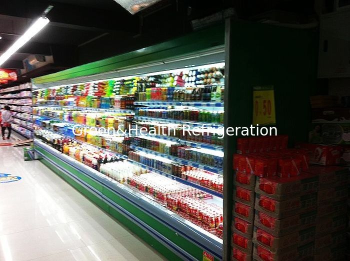 Remote System Fan Cooling Open Multideck Chiller For Supermarket / Commercial Place