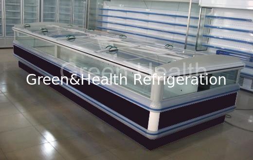 Frozen Food Supermarket Island Freezer / Sea Food Display Counter Cabinet Freezer
