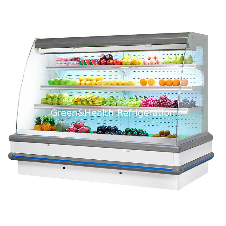 Shopping Mall Cold Display Showcase Display Cooler Dynamic Cooling 4 Pcs Adjustable for Drinks/bottles/dairy Food/vegeta