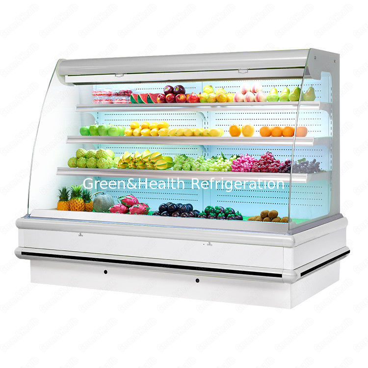 Shopping Mall Cold Display Showcase Display Cooler Dynamic Cooling 4 Pcs Adjustable for Drinks/bottles/dairy Food/vegeta