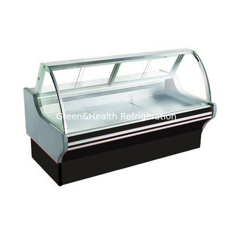 Low Energy Lighting Meat Shop Food Display Refrigerator Open Display Cooler