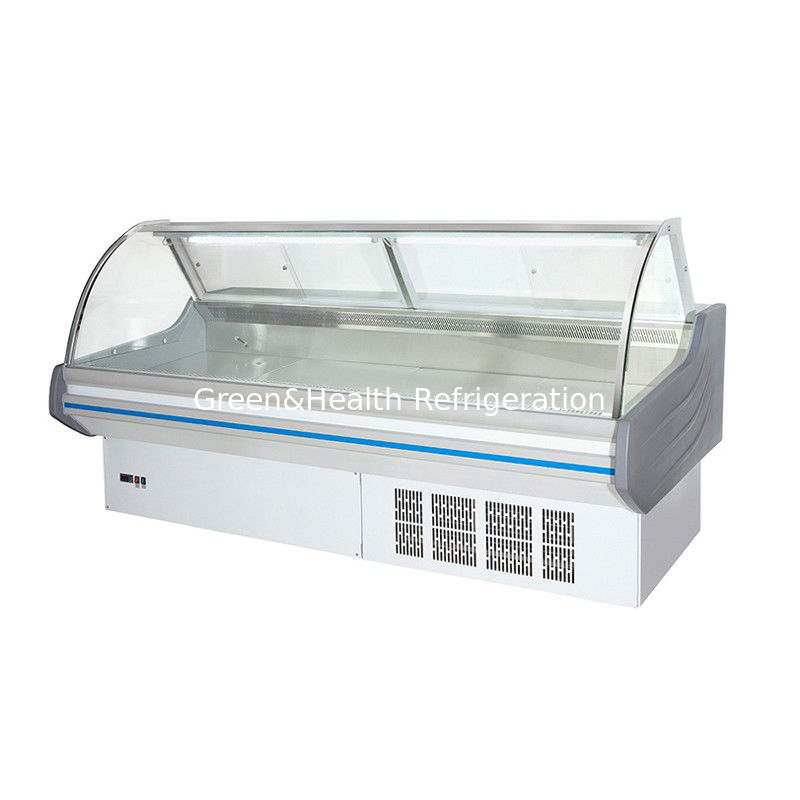 Low Energy Lighting Meat Shop Food Display Refrigerator Open Display Cooler