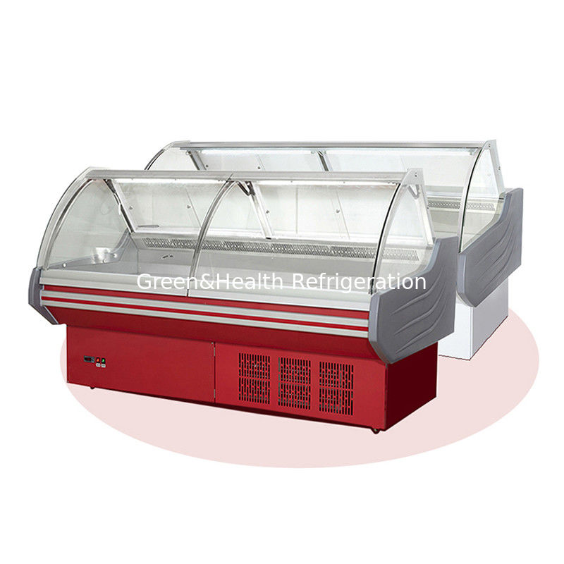 Low Energy Lighting Meat Shop Food Display Refrigerator Open Display Cooler