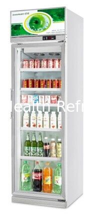 Upright Commercial Beverage Cooler For Cold Drinks / Pepsi Display Fridge With Glass Door