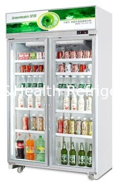 Upright Commercial Beverage Cooler For Cold Drinks / Pepsi Display Fridge With Glass Door