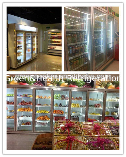 Convenience Store Glass Door Freezer For Fruit 2 - 8 Degree Danfoss Compressor