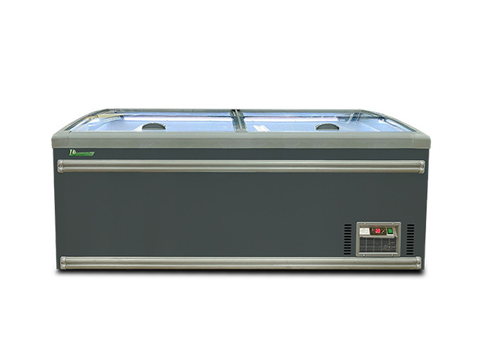 Top Open Freezer Supermarket Refrigeration Sliding Glass Door Chest Island Freezer
