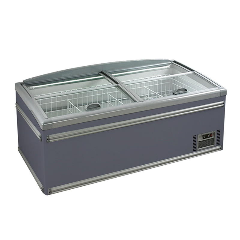 Cutomized Hypermarket Combination Cooler Island Display Freezer 530L