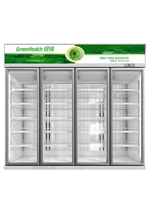 3 Section Glass Door Merchandiser Fridge Commercial Upright Fridge Refrigerated Merchandiser With Swinging Glass Door