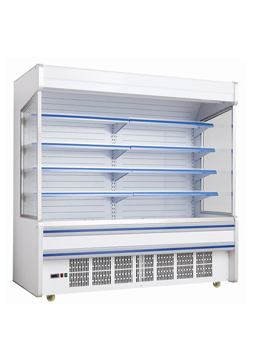Hypermarket Black Color Fruit Multideck Open Chiller Refrigeration Equipment