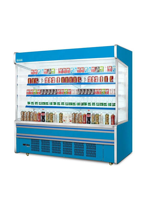 Hypermarket Black Color Fruit Multideck Open Chiller Refrigeration Equipment