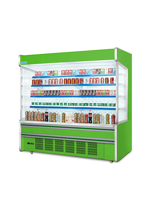 Hypermarket Black Color Fruit Multideck Open Chiller Refrigeration Equipment