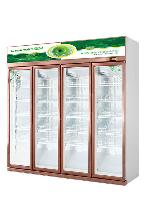 Four Glass Door Combination Freezer Cooler For Beverage Display
