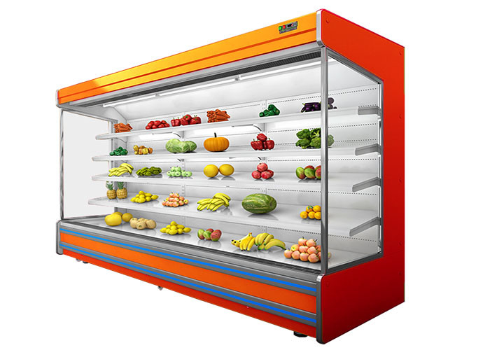 Supermarket Drinks Cooler Commercial Display Freezer Fruit Vegetable Multideck Open Chiller CE