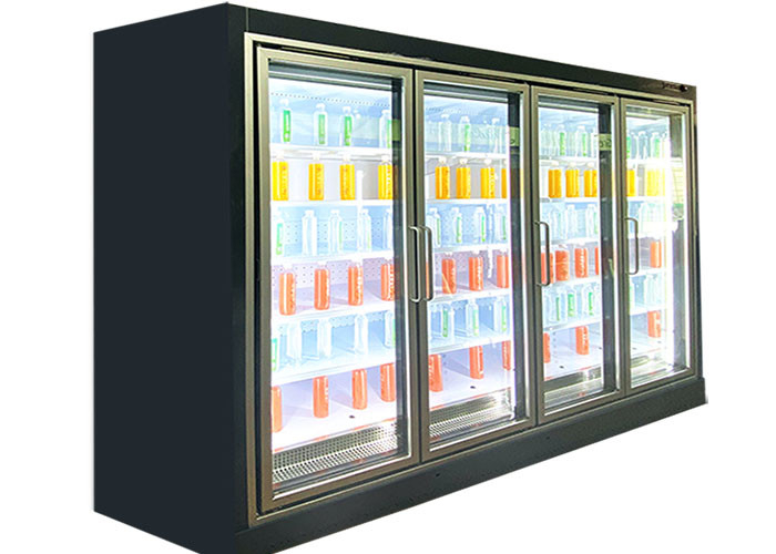 Black Glass Door Commercial Display Freezer Upright Bar Cabinet For Beer Drink