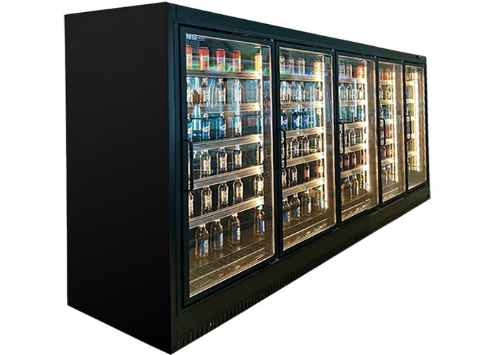 Vertical Multideck Chiller With Door Liquor Display Case Bar Fridge Energy Saving