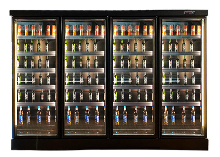 Vertical Multideck Chiller With Door Liquor Display Case Bar Fridge Energy Saving