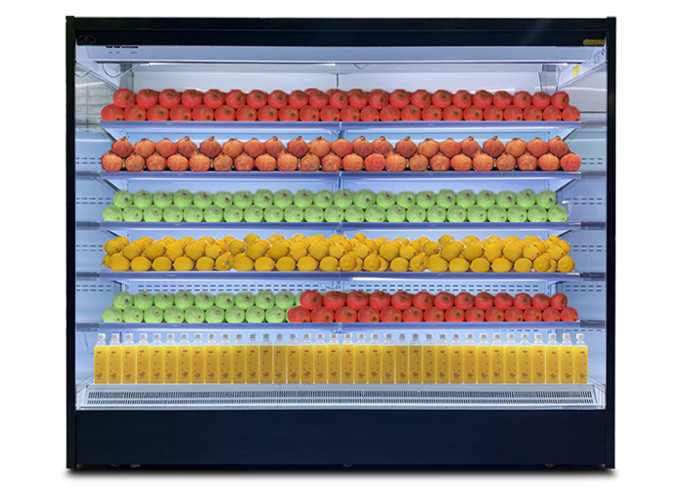 Air Curtain Multideck Open Chiller Store Fruit Display Refrigerator