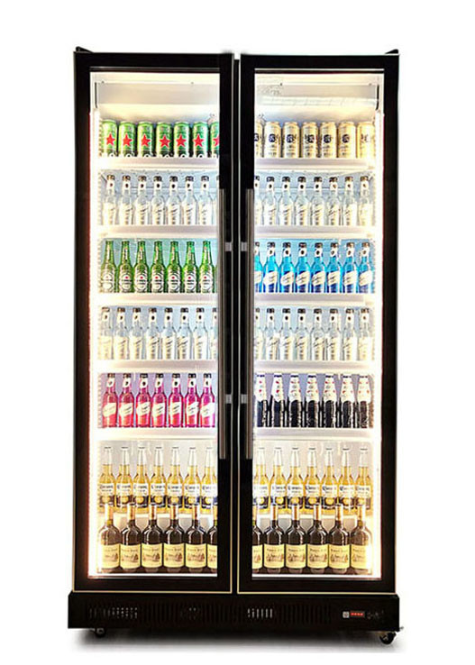 Light Luxury Cold Beverage Display Chiller Beer 2 Or 3 Door Display Fridge